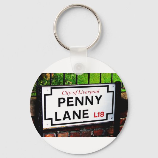 penny lane Liverpool England-teken Sleutelhanger (Voorkant)