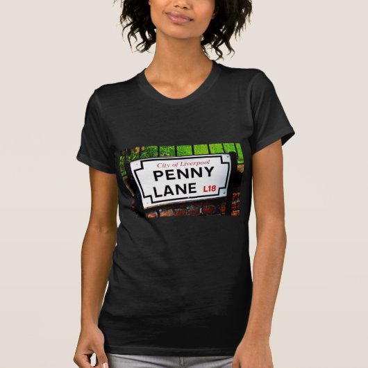 penny lane Liverpool England-teken T-shirt (Voorkant)