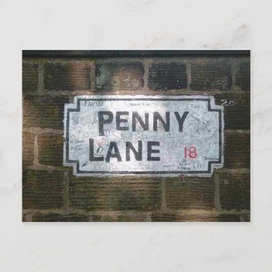 Penny Lane Street Sign Briefkaart (Voorkant)