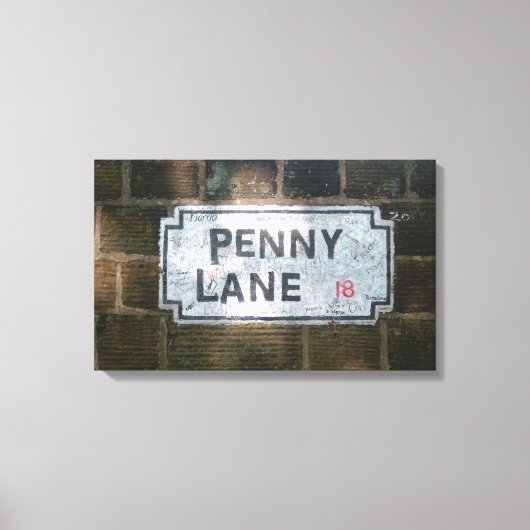 Penny Lane Street Sign Canvas Afdruk (Voorkant)