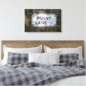 Penny Lane Street Sign Canvas Afdruk (Insitu (Slaapkamer))