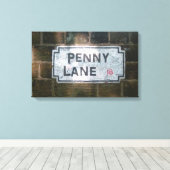 Penny Lane Street Sign Canvas Afdruk (Insitu (Houten vloer))