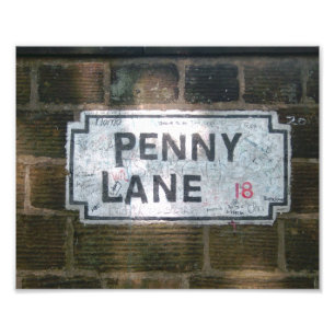 Penny Lane Street Sign Foto Afdruk