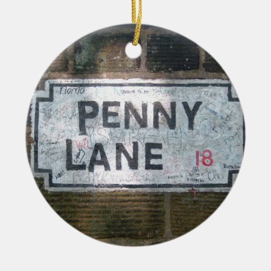 Penny Lane Street Sign Keramisch Ornament (Voorkant)