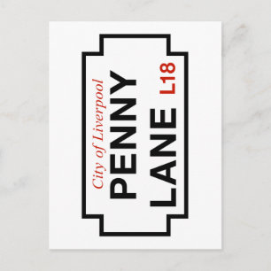 Penny Lane, Street Sign, Liverpool, Verenigd Konin Briefkaart