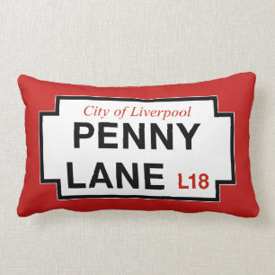 Penny Lane, Street Sign, Liverpool, Verenigd Konin Kussen