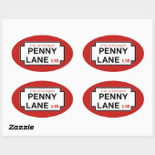 Penny Lane, Street Sign, Liverpool, Verenigd Konin Ovale Sticker (Vel)