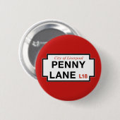 Penny Lane, Street Sign, Liverpool, Verenigd Konin Ronde Button 5,7 Cm (Voorkant /achterkant)
