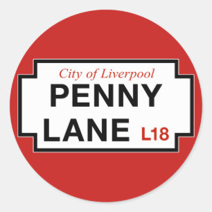 Penny Lane, Street Sign, Liverpool, Verenigd Konin Ronde Sticker