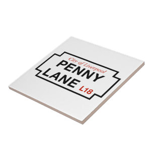 Penny Lane, Street Sign, Liverpool, Verenigd Konin Tegeltje