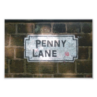 Penny Lane Street Sign, Liverpool Verenigd Koninkr Foto Afdruk