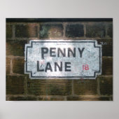 Penny Lane Street Sign Poster (Voorkant)