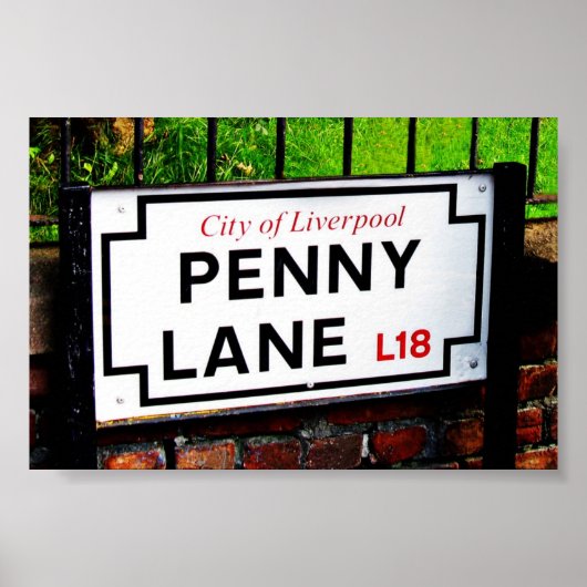 Penny Lane-teken, City of Liverpool, Engeland, Pos Poster (Voorkant)