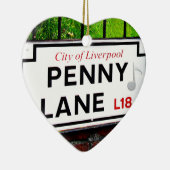 Penny Lane uit de stad Liverpool England Keramisch Ornament (Rechts)