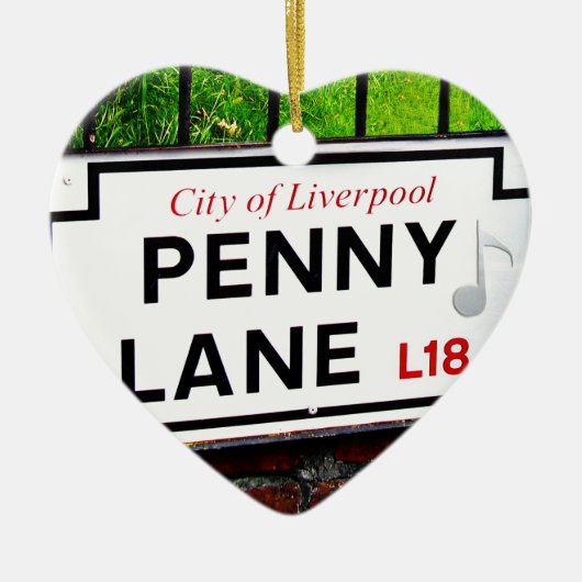 Penny Lane uit de stad Liverpool England Keramisch Ornament (Voorkant)