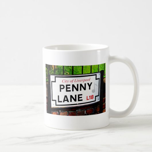 Penny Lane uit de stad Liverpool England Koffiemok (Rechts)