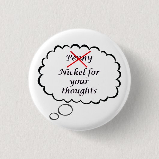 Penny/Nickel Thought Knop Ronde Button 3,2 Cm (Voorkant)