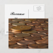 Penny Pennies Coins Money Briefkaart (Voorkant / Achterkant)