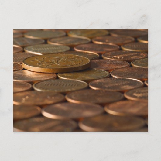 Penny Pennies Coins Money Briefkaart (Voorkant)