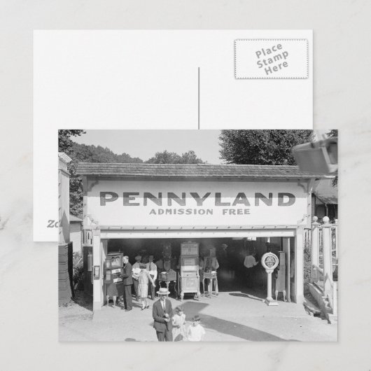 Pennyland Arcade, 1928 Briefkaart (Voorkant / Achterkant)