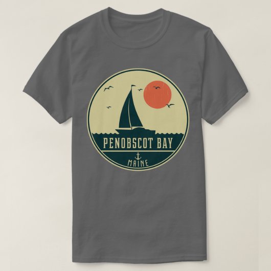 Penobscot Bay Maine Sailing Design T-shirt (Design voorkant)