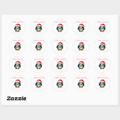 Penquin kerst stickers. ronde sticker (Vel)