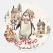 Penquin Ornaments Nutcracker Cat Ronde Sticker (Voorkant)