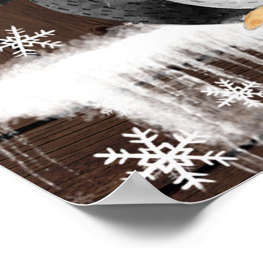 Penquin Snowflake Winter Baby shower Sign Poster (Hoek)