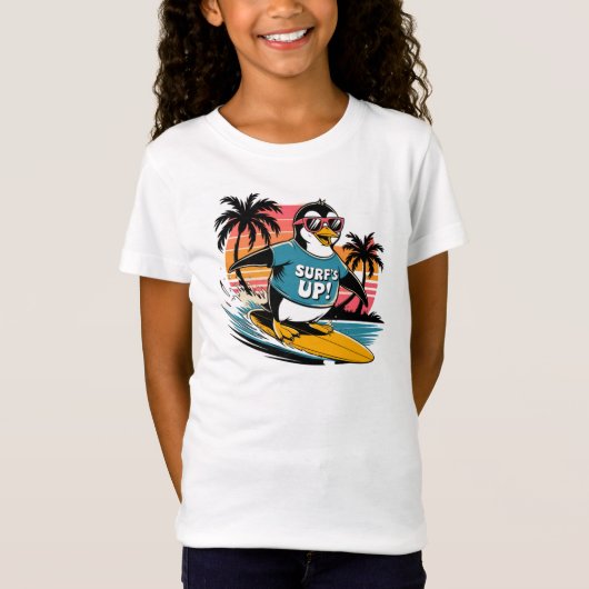 PENQUIN, SURFT NAAR BOVEN T-SHIRT (Voorkant)
