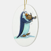 penquin violist player keramisch ornament (Links)