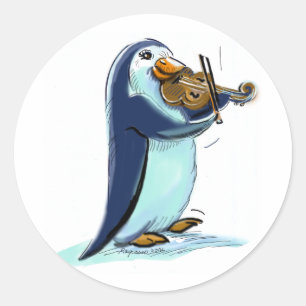 penquinespeler ronde sticker