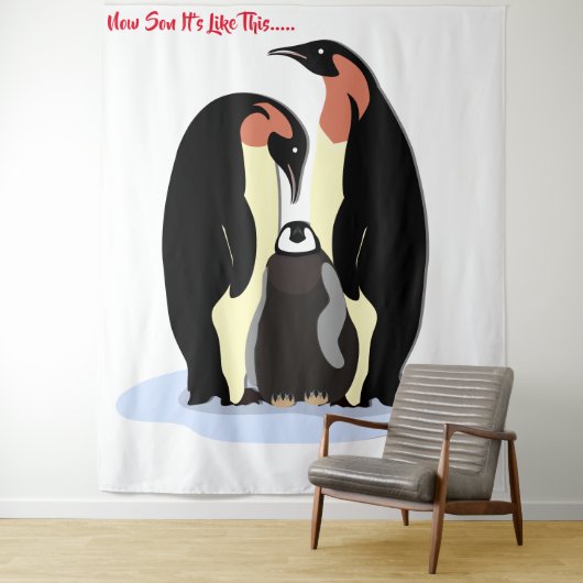Penquins Tapestry Wandkleed (In situ)