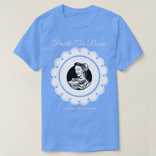 Penrith Tea Rooms Tea en Cake and Fine Wine Engli T-shirt (Design voorkant)