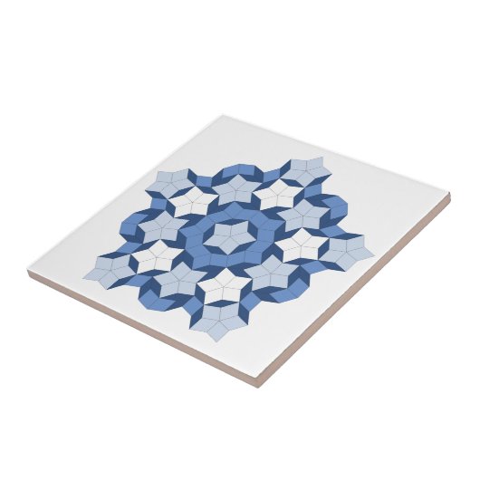 Penrose Blue Tile Tegeltje (Zijkant)