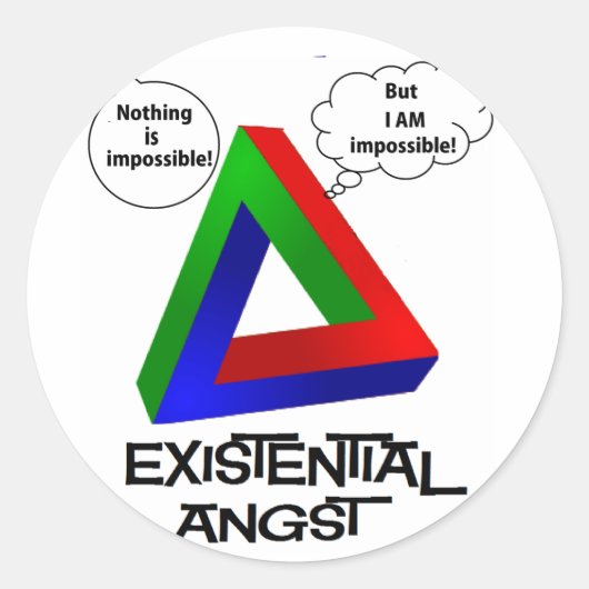 Penrose Driehoek - Niets is onmogelijk Ronde Sticker (Voorkant)