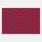 Penrose Tiling Black & Red Non-Repetating APeriodi Inpakpapier Vel (Voorkant 2)