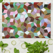 Penrose Tiling Kitchen Towel, donkere neutrale kle Theedoek (Gevouwen)