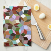 Penrose Tiling Kitchen Towel, donkere neutrale kle Theedoek (Quarter Fold)