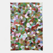 Penrose Tiling Kitchen Towel, donkere neutrale kle Theedoek (Verticaal)