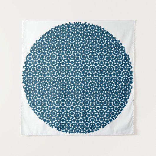 Penrose Tiling Patroon White Blue Mg0.5 Tapestry Wandkleed (Voorkant (horizontaal))