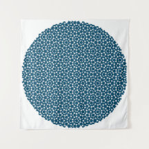Penrose Tiling Patroon White Blue Mg0.5 Tapestry