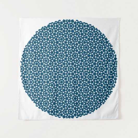 Penrose Tiling Patroon White Blue Mg0.5 Tapestry Wandkleed (Voorkant)