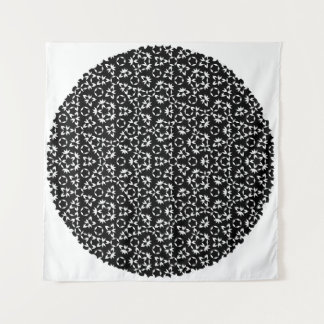 Penrose Tiling Pattern White Black Mg0.25 Tapestry Wandkleed