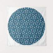 Penrose Tiling Pattern White Blue Mg0.25 Tapestry Wandkleed (Voorkant (horizontaal))