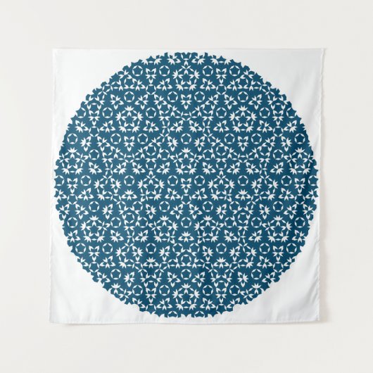 Penrose Tiling Pattern White Blue Mg0.25 Tapestry Wandkleed (Voorkant (horizontaal))