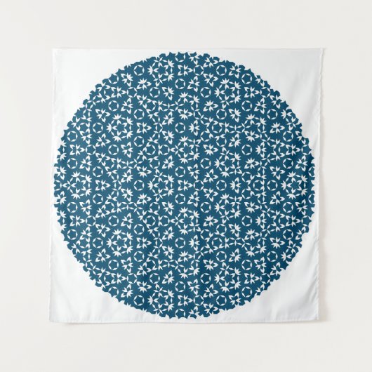 Penrose Tiling Pattern White Blue Mg0.25 Tapestry Wandkleed (Voorkant)