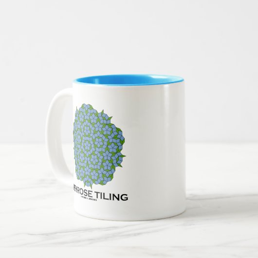 Penrose Tiling (vijfvoudig symbool) Tweekleurige Koffiemok (Voorkant links)