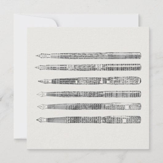  Pens Newspaper Art Illustratie Kaart (Voorkant)