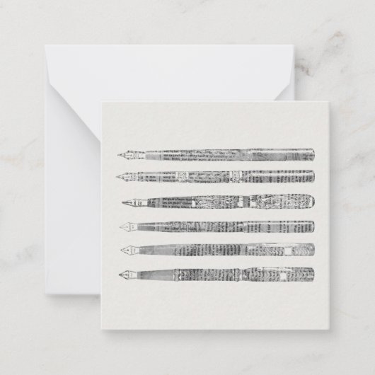  Pens Newspaper Art Illustratie Notitiekaartje (Voorkant)