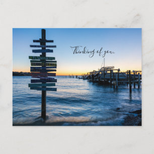 Pensacola Bay Bord Zonsopgang bij Steiger Denkend  Briefkaart